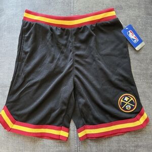 NBA Denver Nuggets Black Shorts with Red and Gold Accents